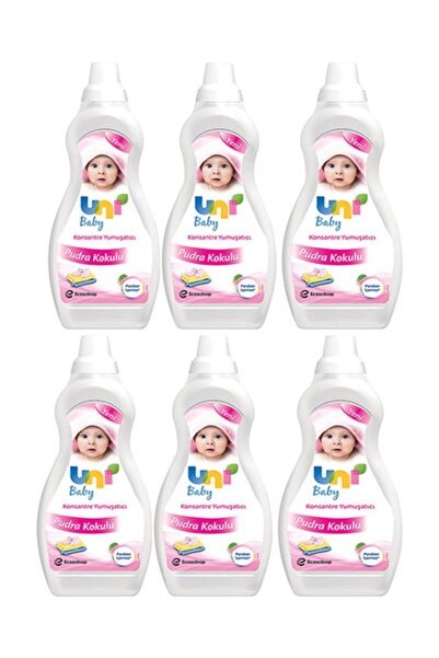 Uni Baby Pudra Kokulu Konstantre Yumuşatıcı 1,2 Lt 6 Lı Ekonomik Koli