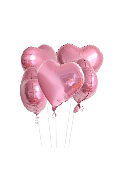 Parti Furyası Kalp Folyo Balon Seti Pembe