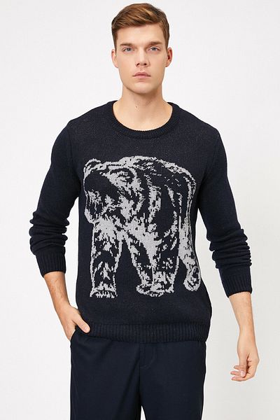 Koton Ανδρικό πουλόβερ Navy Blue 0KAM91845DT