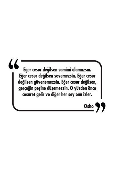 Sticker Sepetim Osho Özlü Söz Yazı Siyah Dekoratif Çok Amaçlı Duvar Sticker 4...