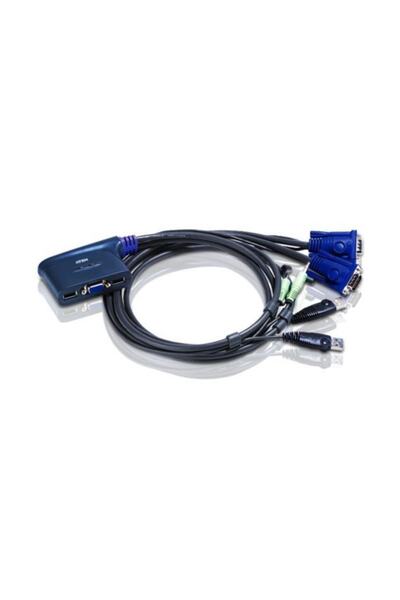 Aten Cablu comutator KVM Cs62u cu 2 porturi USB, VGA/Audio, 1,8 m