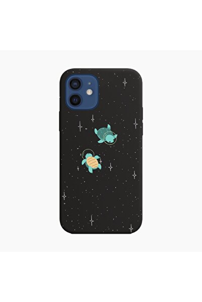 shoptocase Iphone 12 Lansman Uzaydaki Kaplumbağalar Desenli Telefon Kılıfı