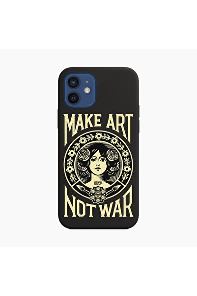 shoptocase Iphone 12 Lansman Make Art Not War Desenli Telefon Kılıfı