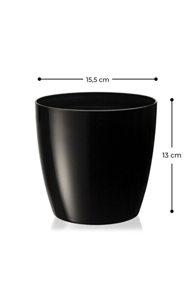 Tuka Home Dekoratif Yakut Saksı 1.9 Lt 2 Adet Siyah