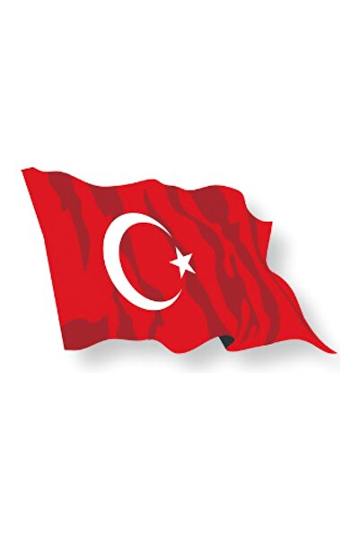Sticker Sepetim Dalgalı Türk Bayrağı Sticker