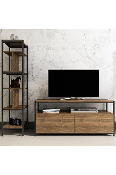 NEWLİNE Rosa Tv Ünitesi + Kitaplık Ceviz Ceviz - new-D4