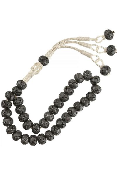 TESBİHCİBABA Unisex Dark Tone Hand Knitted Kazaz Rosary TB1556