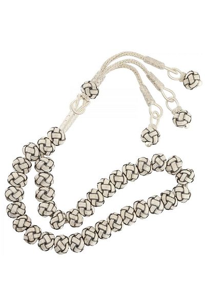 TESBİHCİBABA Unisex Two-Color Hand Knitted Kazaz Rosary TB1555