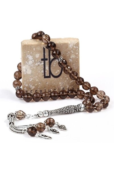 TESBİHCİBABA Unisex Kristal Kesim Dumanlı Kuvars Tesbih TB2814