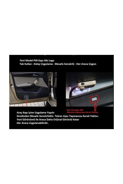FEMEX Battery Operated Adhesive Under Door Led Logo for Toyota Vehicles