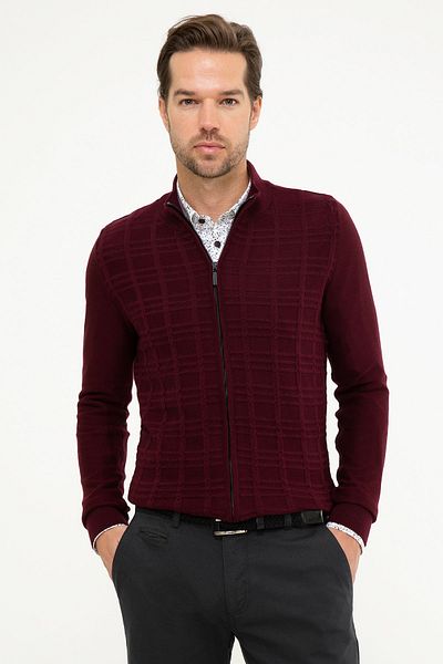 Pierre Cardin Ανδρική Claret Red Slim Fit Ζακέτα G021GL0TH.000876067