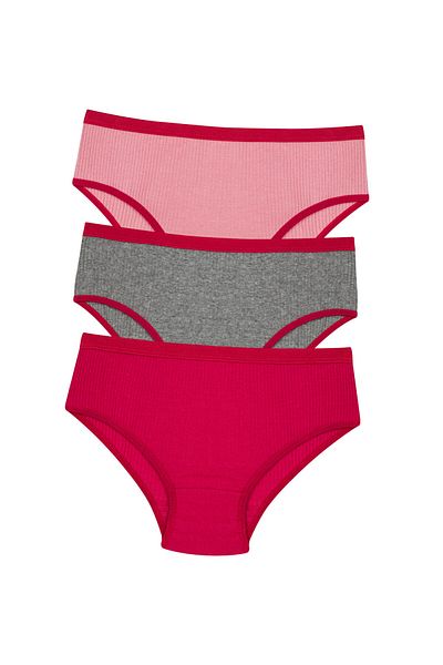 Penti Girl's Multicolored Teen Winter Rib 3-Piece Slip Panties