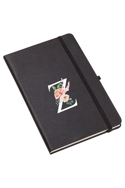 mooodcase Rose Patterned Thermo Leather Notebook with Letter Z