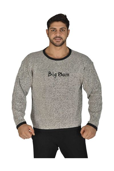Big Sam Knitted Textured Cotton Winter Sweatshirt Big Sam