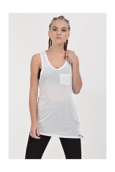 Cotton Candy Футболка з кишенями та круглим коміром з шовкового джерсі - біла