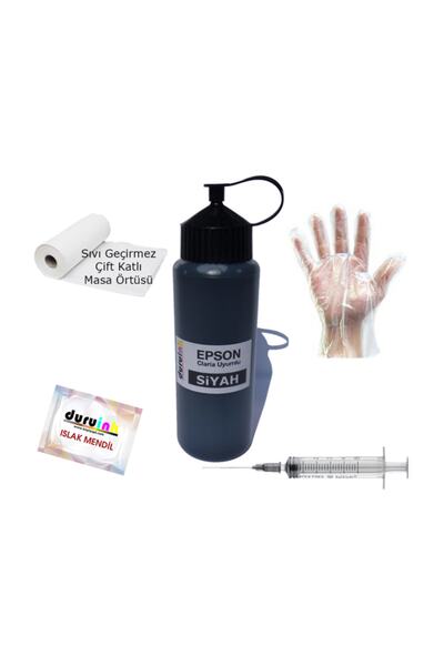 Duruink Epson L100 L110 L300 500ml Siyah Black Mürekkep Ink Hediyeli Kartuş D...