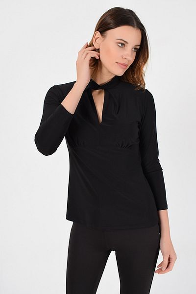Laranor Γυναικεία Μπλούζα με Μαύρο Γιακά Twist Detail 19L6742