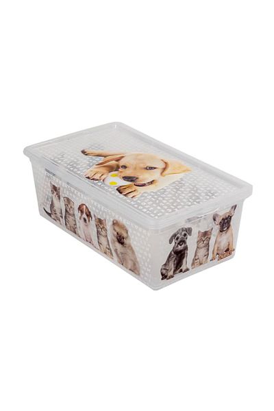 QUTU Light Box Cats And Dogs Διαφανές διακοσμητικό κουτί αποθήκευσης και παιχνιδιών - - 5 λίτρα