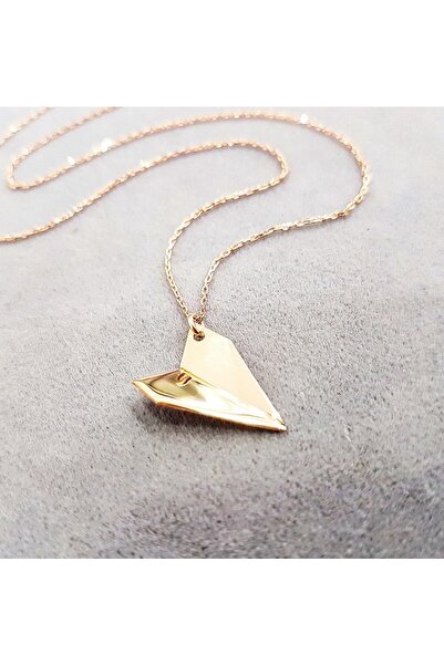 MySilvers Kağıt Uçak Tasarım Gümüş Kolye Kadın Rose