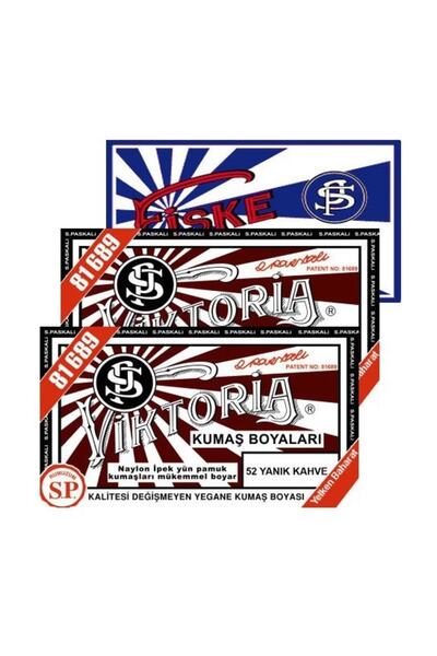 Viktoria Kumaş Boyası Yanık Kahve 2Pk+Fiske Sabitleme 1Pk