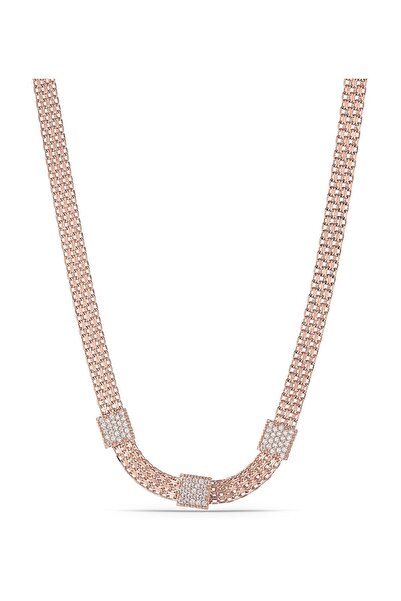 MySilvers Bismark Kare Choker Kolye Kadın Rose