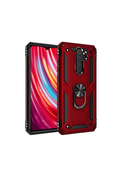 Happyshop Xiaomi Redmi Note 8 Pro Kılıf Çift Katmanlı Ultra Korumalı Yüzüklü