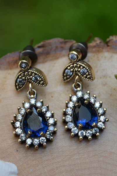 Stoneage Sapphire Stone Drop Authentic Women's Earrings