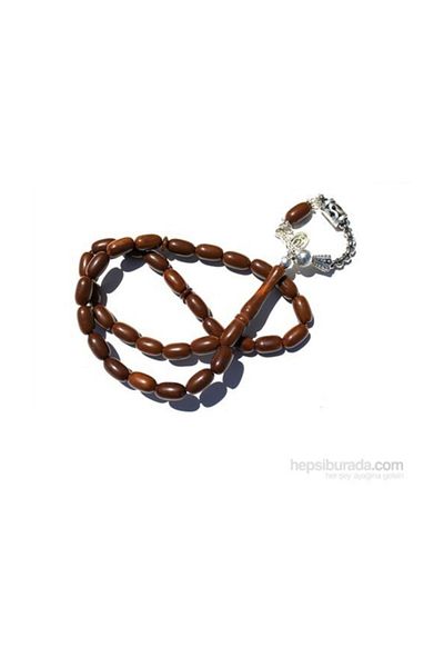 RD EKOAVM Brown Colored Veined Amber Prayer Beads - 6x11 Mm