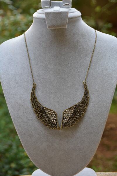 Stoneage Bronz Melek Kanadı Bayan Kolye