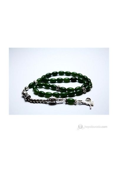 RD EKOAVM 5*8MmGreen Agate Stone Barley Cut Rosary