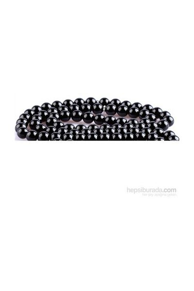 RD EKOAVM 8 Mm Globe Cut Black Onyx Rosary - 99 Pieces