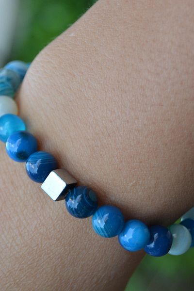 Stoneage Agate Blue Bracelet