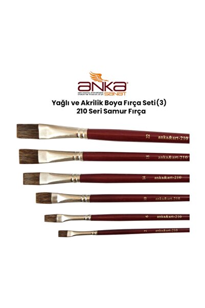 Anka Art Yağlı Ve Akrilik Boya Fırça Seti (3) 210 Seri Samur Fırça