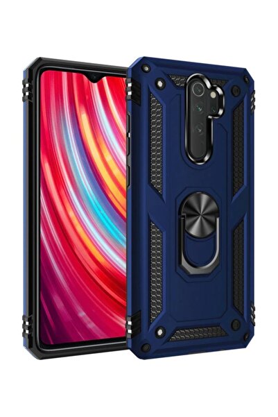 Happyshop Xiaomi Redmi Note 8 Pro Çift Katmanlı Ultra Korumalı Yüzüklü Kılıf
