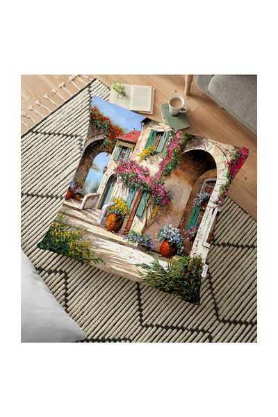 Realhomes Perna Decorativa Imprimata Digital Flower Street - 70 X 70 cm