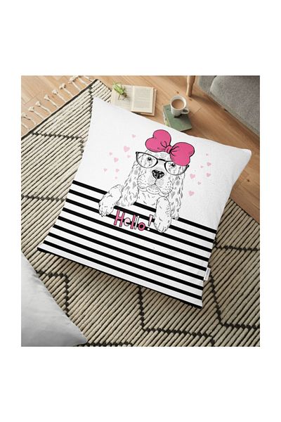 Realhomes Zebra Patterned Digital Printed Decorative Floor Cushion - 70 X 70 Cm