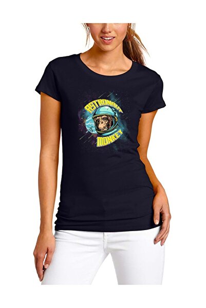 SCUBAPROMO Astronaut Majmun Crna Ženska Majica