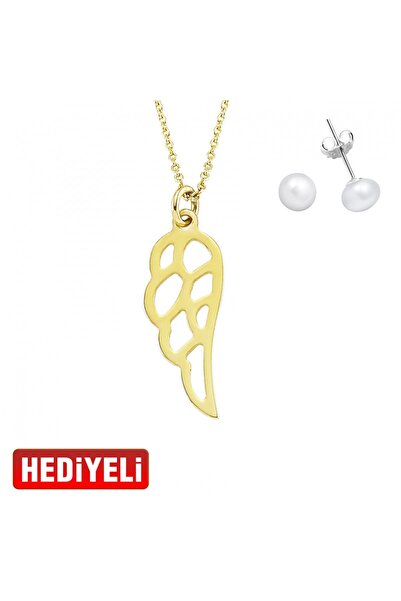 Altın Sepeti Melek Kanadı Altın Kolye