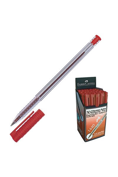 Faber Castell Faber-Castell 1440 Tükenmez Kalem 0.8 Mm Kırmızı 50 Li 52071440...