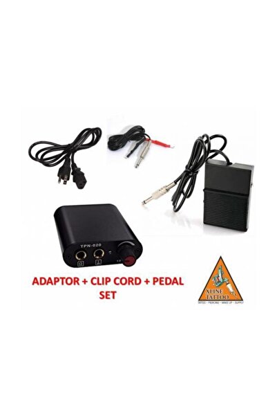 Matrixline Tattoo Dövme Makinesi Adaptör + Clıp Cord + Pedal Set - Çift Jaklı...