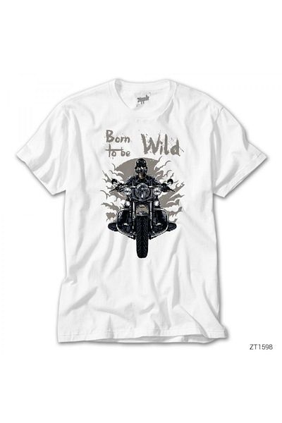 Z zepplin Riders - Tricou alb Born To Be Wild