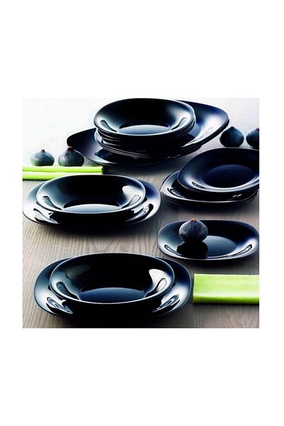 Luminarc 6-Piece Tempered Black Cake Plate 19 cm.