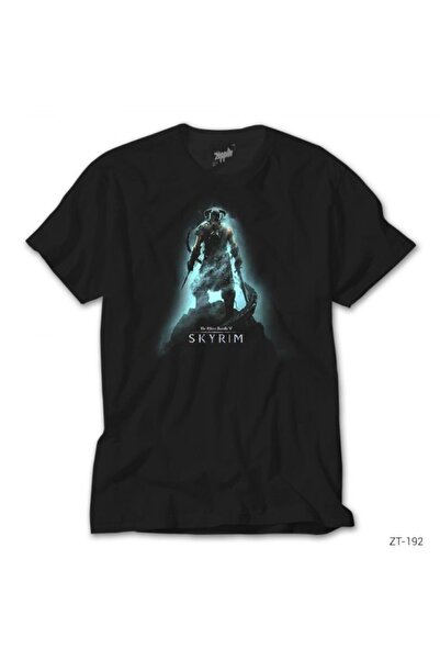 Z zepplin Skyrim Downguard تي شيرت أسود
