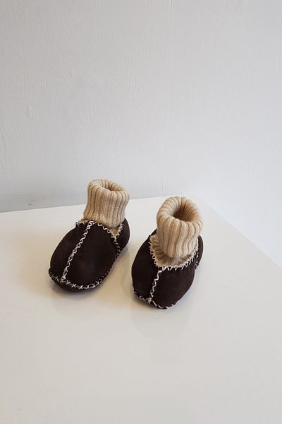 Papulin Suede Leather Furry Booties for Baby