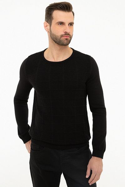 Pierre Cardin Ανδρικό πλεκτό πουλόβερ σε μαύρο χρώμα G021GL0TK.000.973431