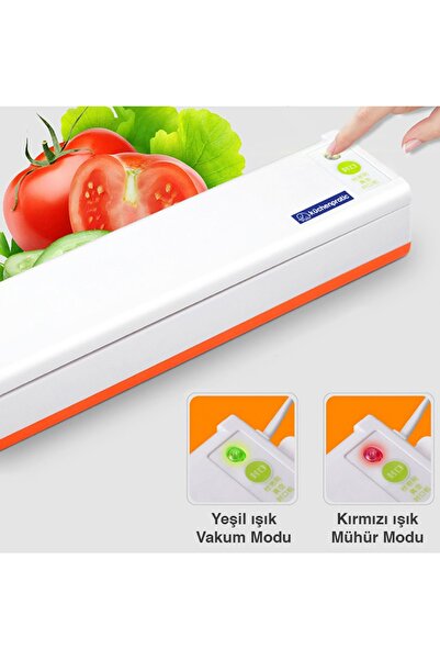 Küchen Pratic Ev Tipi Elektrikli Vakum Makinesi - Gıda Vakum Makinesi - 10 Poşet Hediye - Mavi