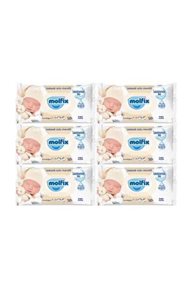 Molfix Izotonik Sulu Mendil Yenidoğan 50 Yaprak X 6 Adet