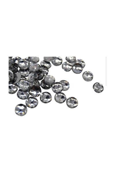 CAN 100 Adet Kristal Görünümlü Süsleme Taşı Gümüş (1,5 Cm )