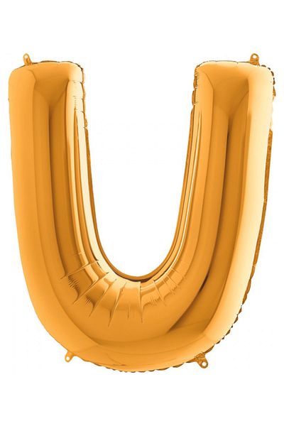 Big Party U Letter Gold Foil Balloon 102 Cm