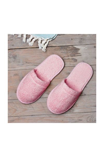 Minteks 1 Ζευγάρι Μέγεθος 38-42 (CHERRY) - Πετσέτα Λεπτή Σόλα Βαμβακερή Μπάνιο Παντόφλες Σπίτι και Ταξίδι